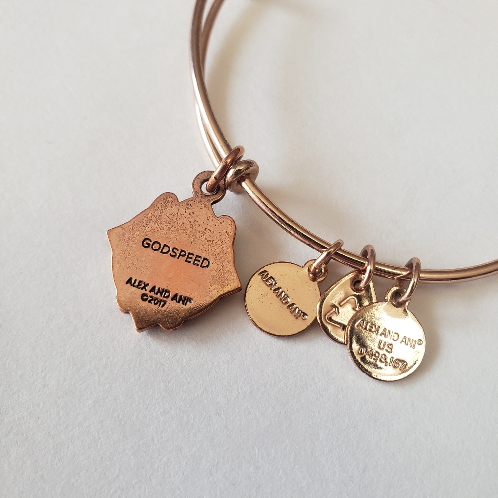 Alex and Ani Women's Godspeed II ROG Bracelet, Shiny Rose Gold, - Picture 6 of 9